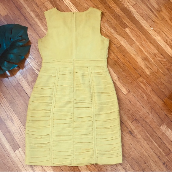 Banana Republic Mustard Color Dress With Ruffles - Picture 3 of 7